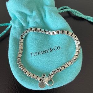 Tiffany & Co Sterling Silver Venetian Box Chain Bracelet